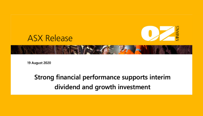 OZ Minerals – 2020 Half Year Financial Results