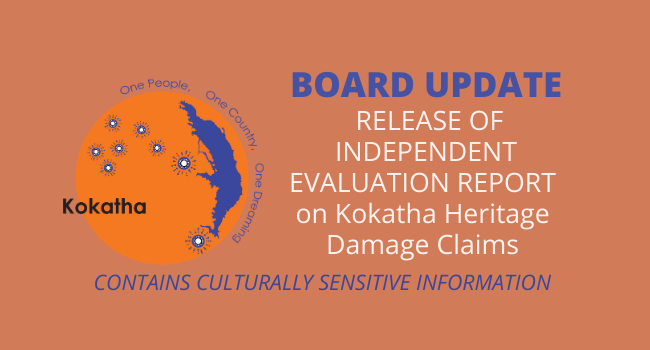 Board Update: Release of Independent Evaluation Report on Kokatha Heritage Damage Claims