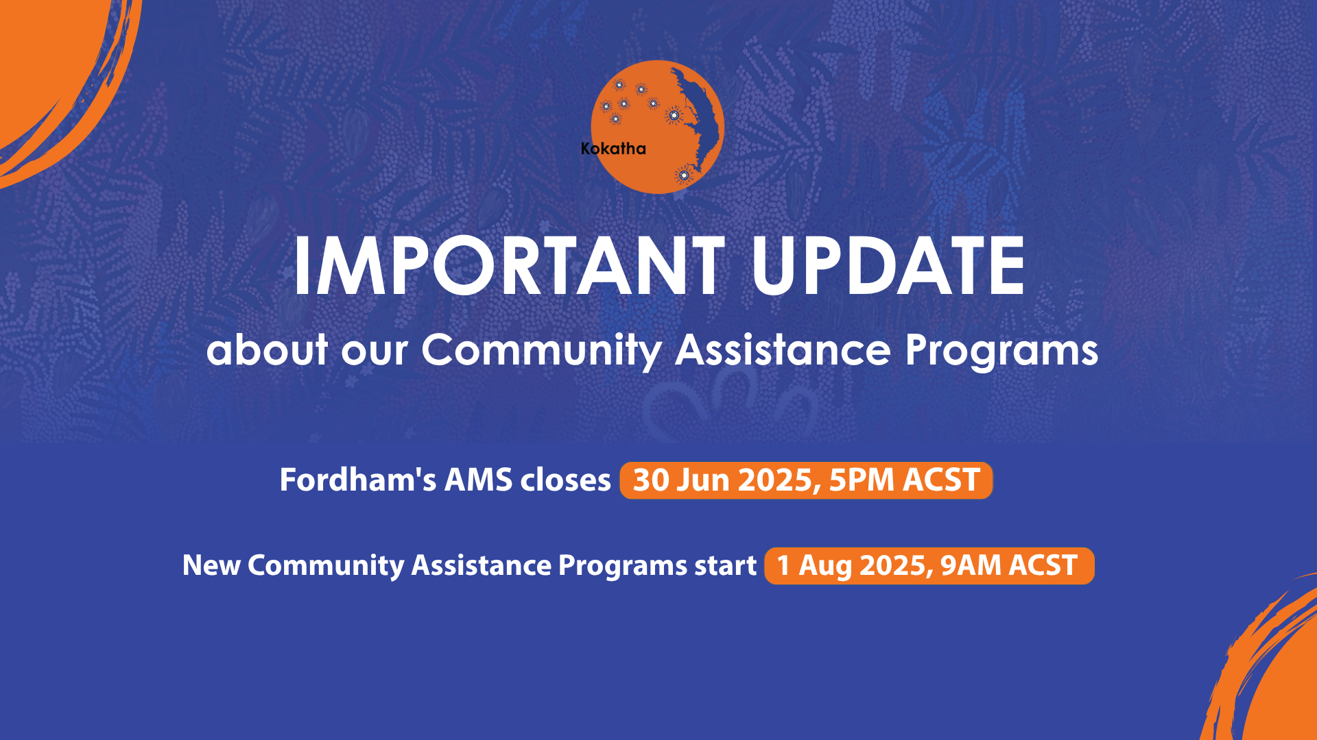 COMMUNITY ASSISTANCE PROGRAM – IMPORTANT UPDATE FOR MEMBERS