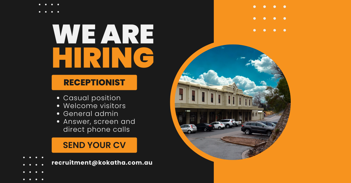 POSITION VACANT – RECEPTIONIST